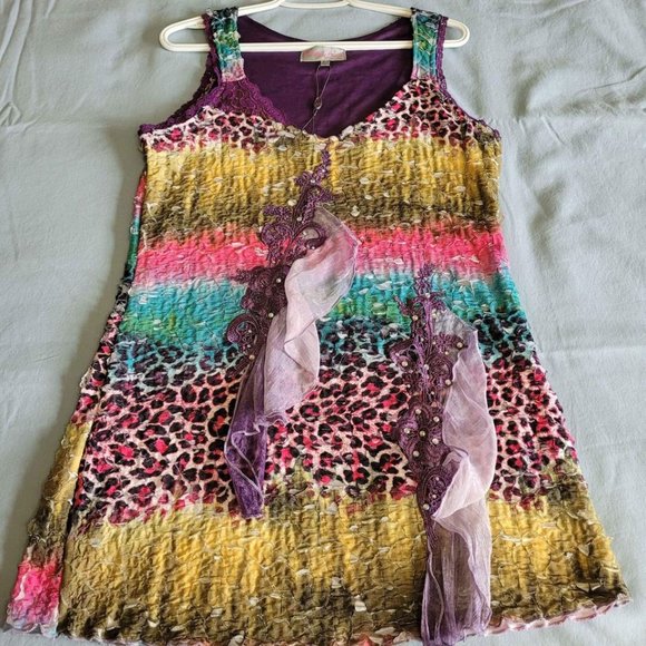 Pretty Angel Silk Dress/Tunic - Size Large - Picture 1 of 6